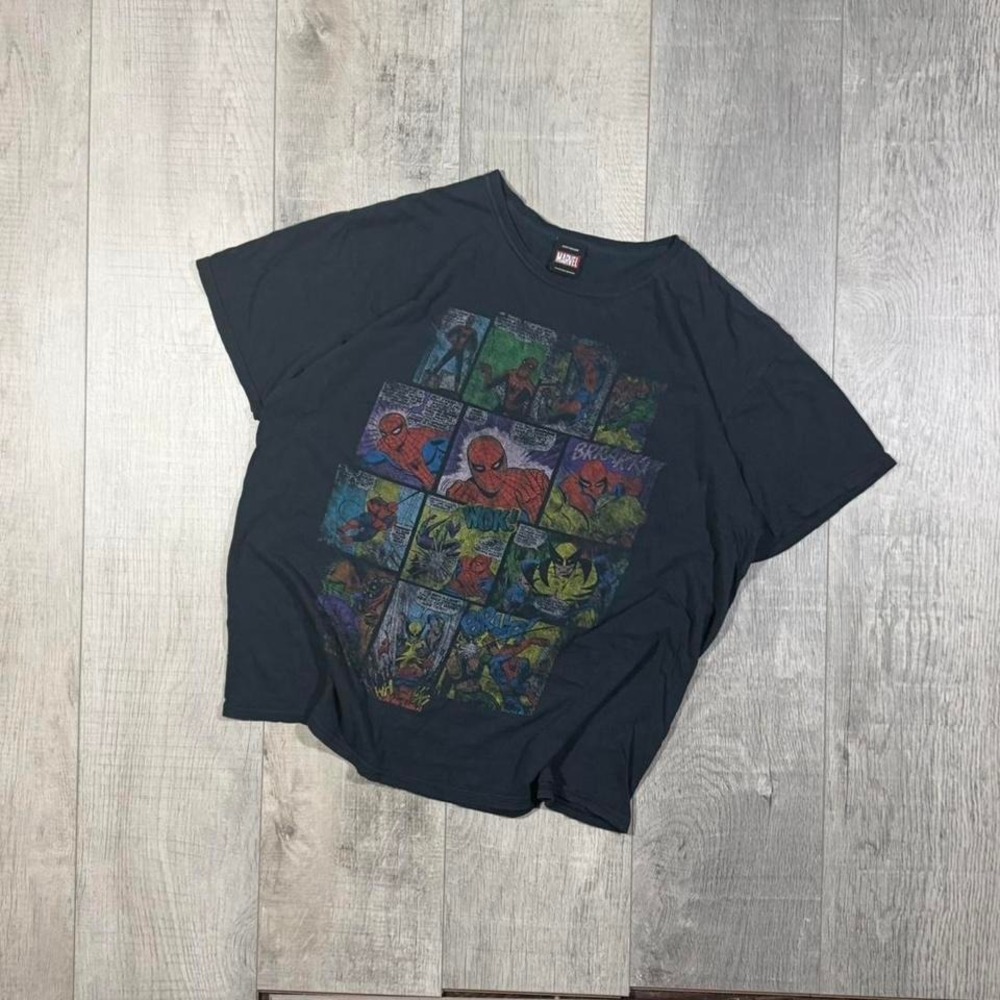 y2k rare spiderman mad engine marvel graphic comic t shirt